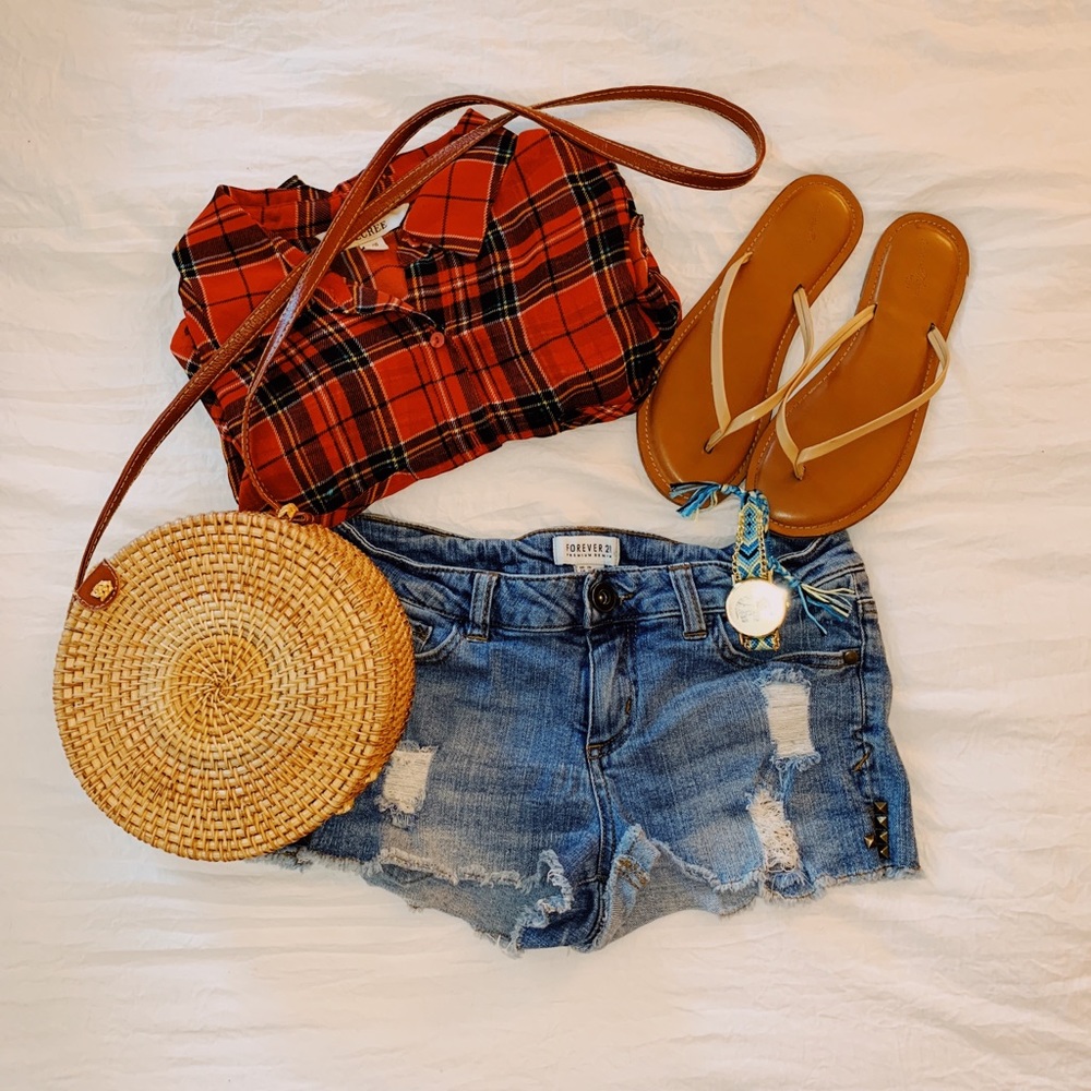 Forever 21 High-rise Low Cut Jean Shorts